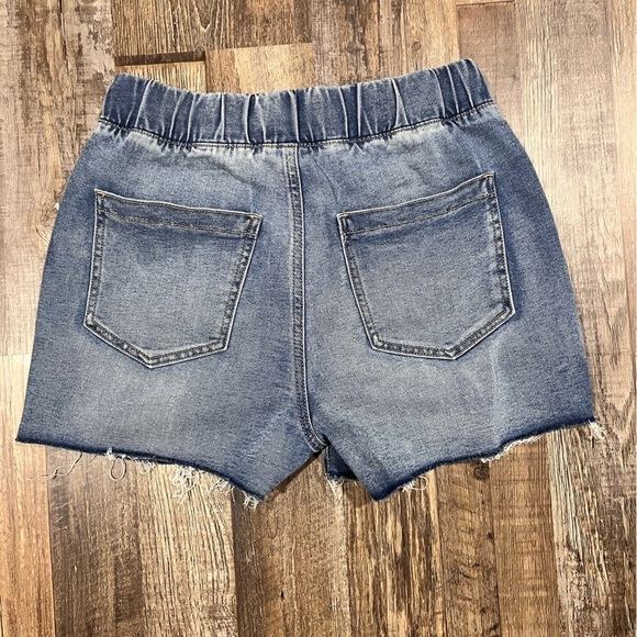 REWASH Juniors Super High Rise Boyfriend Pull-On Denim Shorts Tie waist Small - Picture 5 of 9
